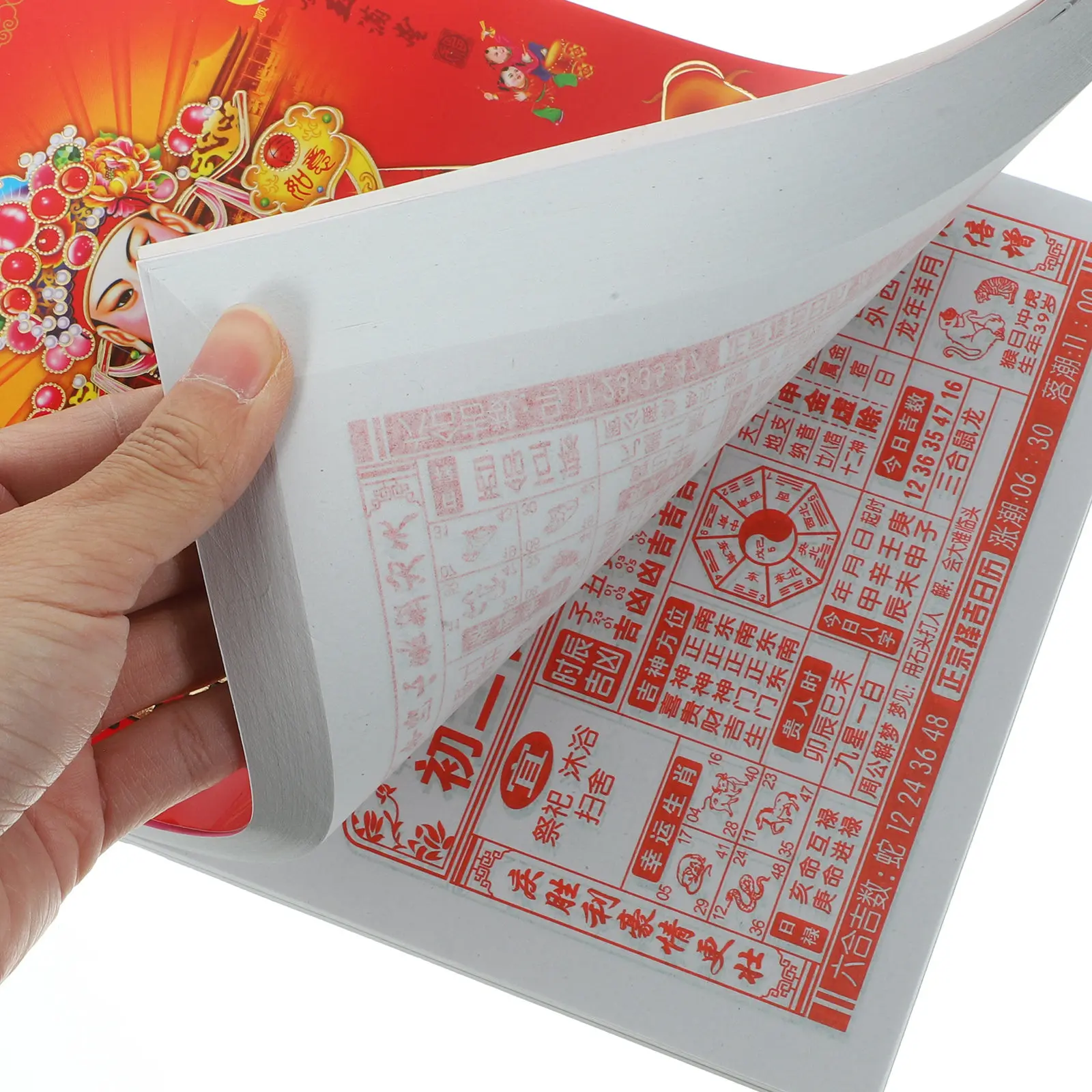 

2024 Lunar Calendar Wall Hanging Decor Tear Off Monthly Chinese Old Almanac Traditional Festivals Date Planner Home Office Decor