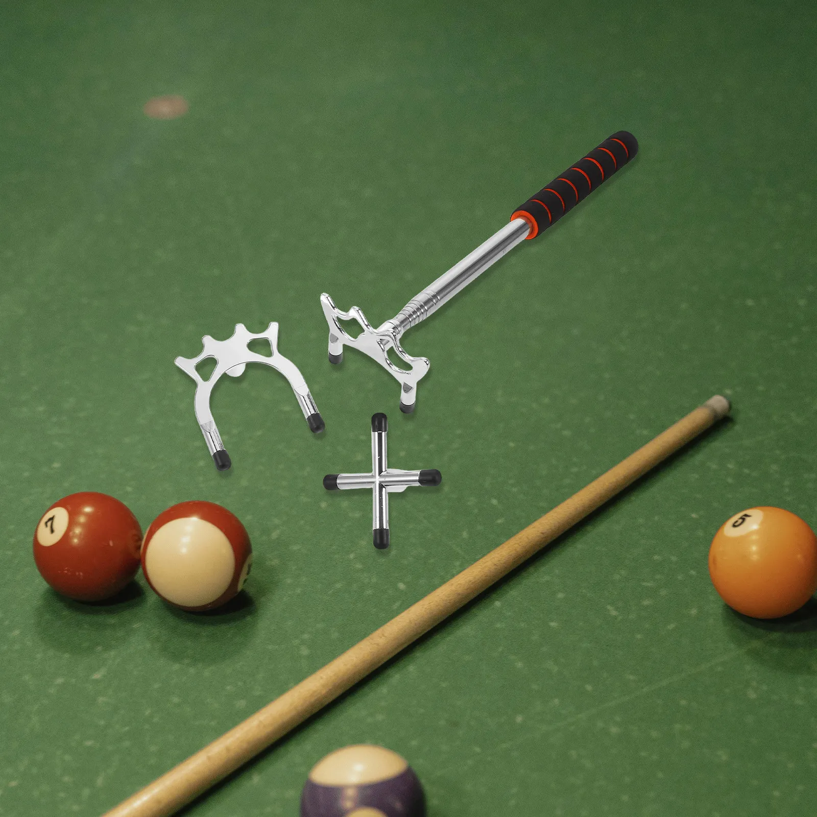 

1Set Billiards Pool Cue Bridge Stick Retractable Snooker Cue Rest Extension Head for Pool Table Accessories Billiard Accessory