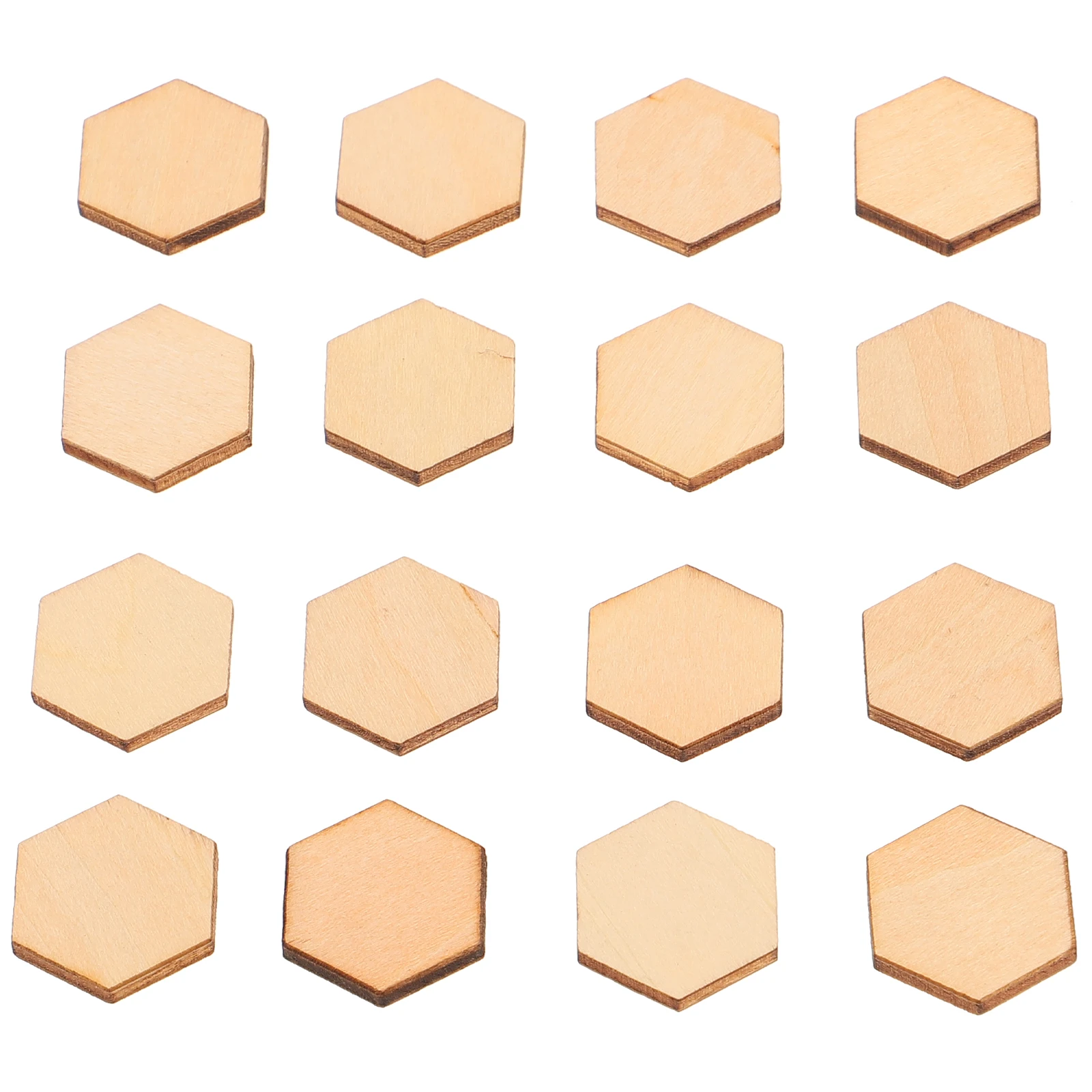 

100pc 20Mm Hexagonal Wood Pieces Premium Beech Wooden Ornaments Smooth Diy Crafts Hanging Embellishments For Wedding Birthday