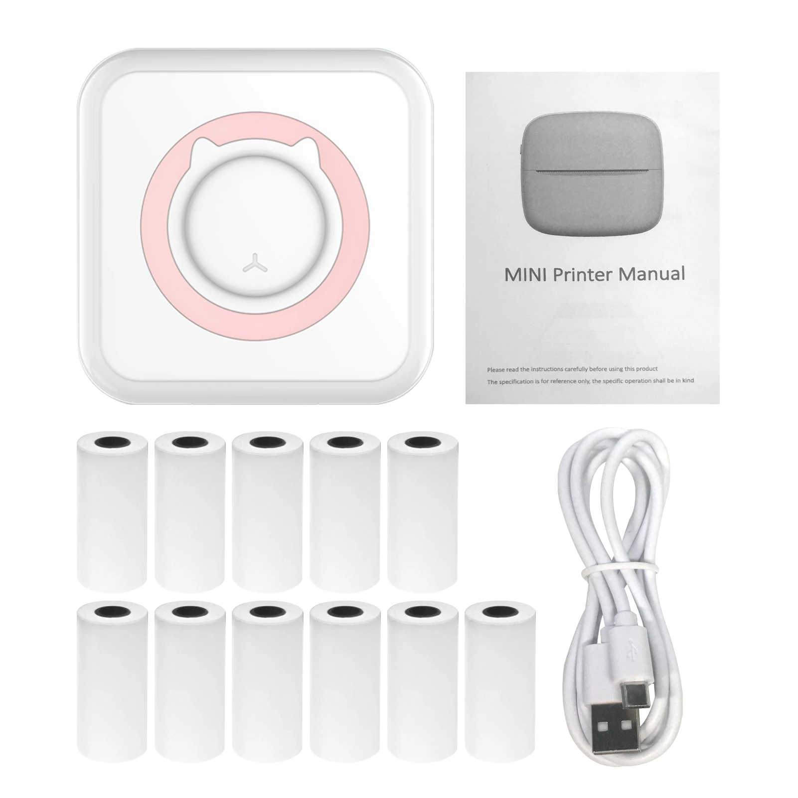 58mm All-in-one Photo Printer Multifunction Portable Printer Wireless Instant Mini Printer Support BT for Smartphone