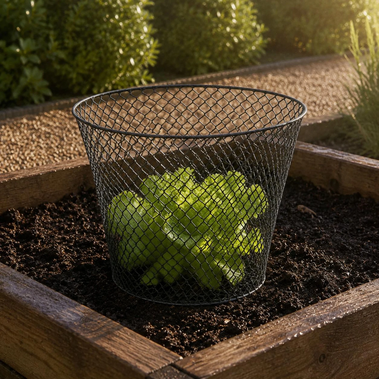 Tapered Plant Enclosure Metal Wire Mesh Plant Enclosure Chicken Wire Cloche Sturdy Garden Protection with Ground Stakes