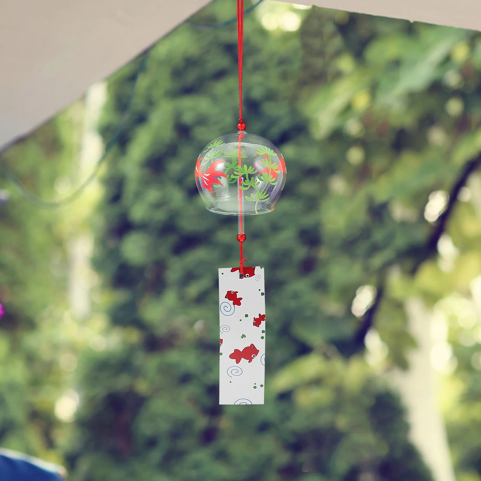 

Red Goldfish Japanese Style Hand Blown Glass Wind Bell Home Decoration Garden Ornament Outdoor Wind Chimes Glass Craft Ornaments
