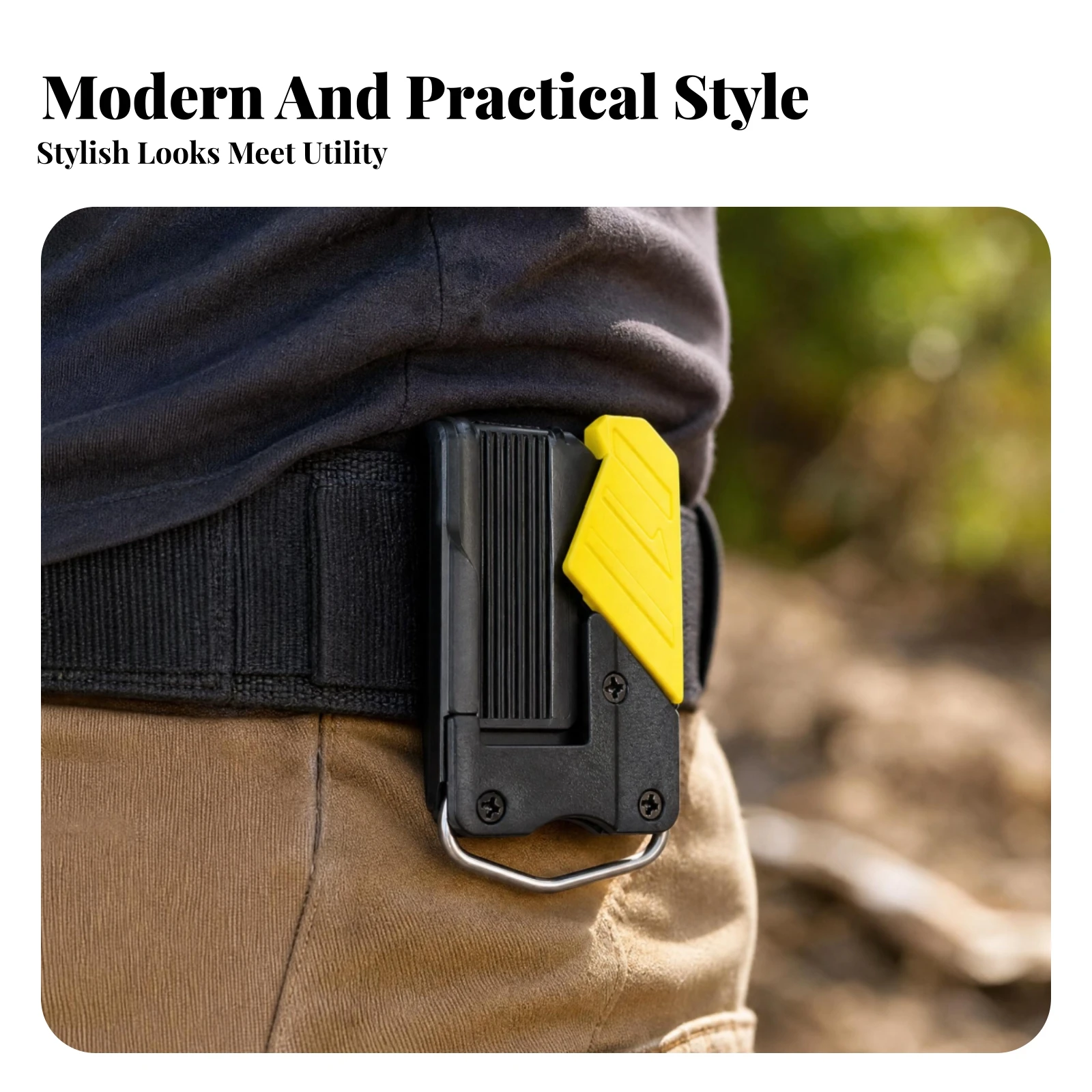 Tape Measure Safety Buckle Black Plastic Tape Measure Holder Clip Safety Buckle Clip Screw-Fastened Ribbed Side Panel