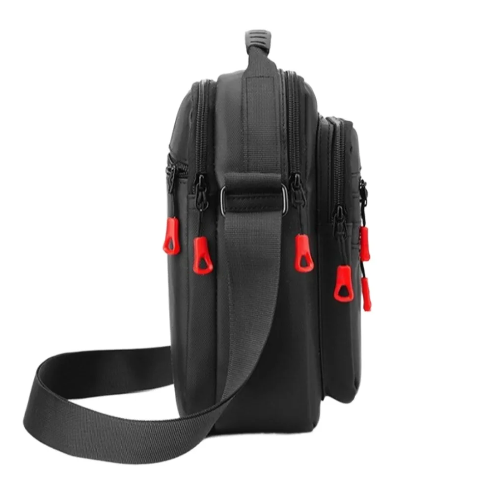 Męska torba crossbody kwadratowa, jednokolorowa, nylonowa torba na ramię, duża pojemność, wielofunkcyjna torba biznesowa typu messenger.