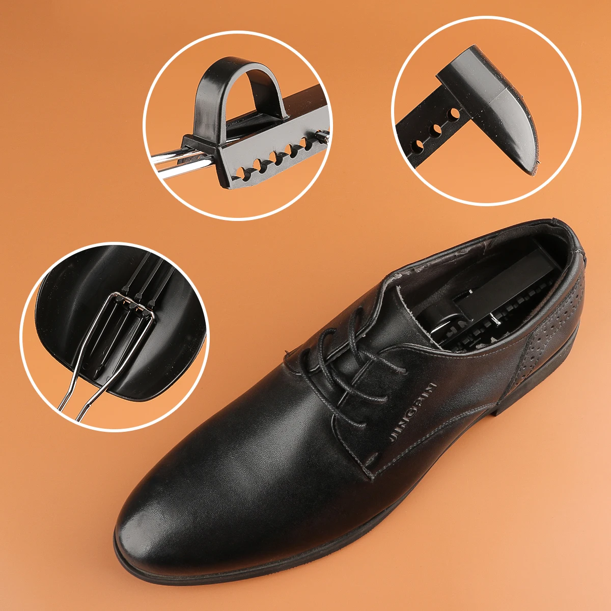 Brandneue, hochwertige Schuhspanner aus Kunststoff, 1 Paar, verstellbar, für Damen, Herren und Unisex, modisch, schwarz – Detail 16