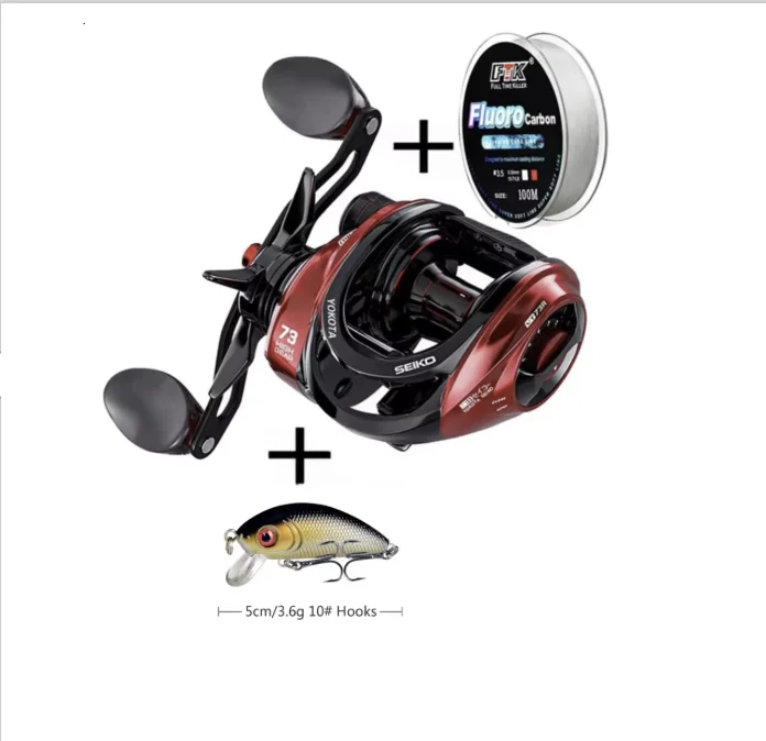 

Ultra Smooth Fishing Baitcasting Reel 10KG Max Drag 17+1 BB 7.3:1 High Gear Metal Line Cup Sea Jig Wheel For Catfish Bass Carp