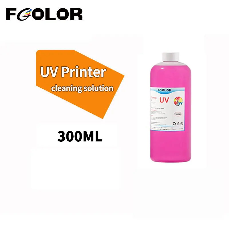 Fcolor 300ml Strong UV DTF Ink Cleaning Solution For Epson XP600 L1600 TX800 1390 UV DTF Printer Cleaning Liquid