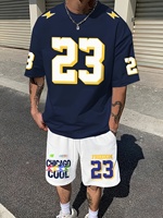 The 2025 Summer new men's suit 3D printed digital sportswear outdoor street sports men's wear