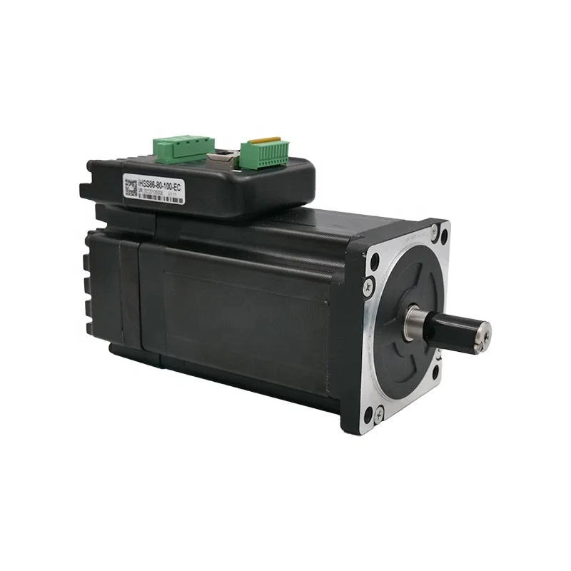 IHSS86-80-100-EC Nema34 9.5Nm 80VDC Integrated EtherCAT closed loop stepper motor for CNC Machine