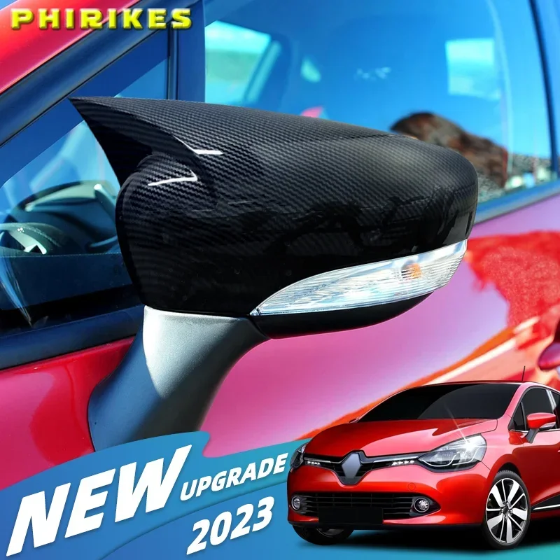 Fledermaus-Seitenspiegelabdeckung für Clio 4 IV 2012–2020, Renault, Autozubehör, RS GT, glänzendes Klavier, Schwarz, Tuning, Auto-Sport, Fledermaus-Design