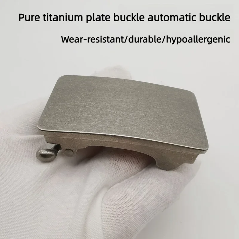 Men's Business Pure Titanium Automatic Belt Buckle 3.5cm Lightweight Hypoallergenic Rustproof Leather Slide Buckles Daily Use