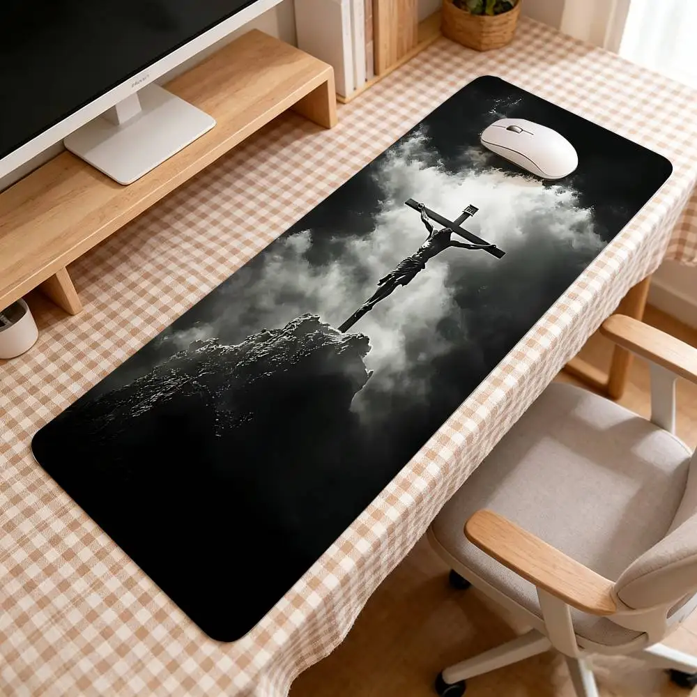 Orthodox Cross Mouse Pad Computer Mat Deskpad Laptop Keyboard Mat Office Large Landscape Mousepad