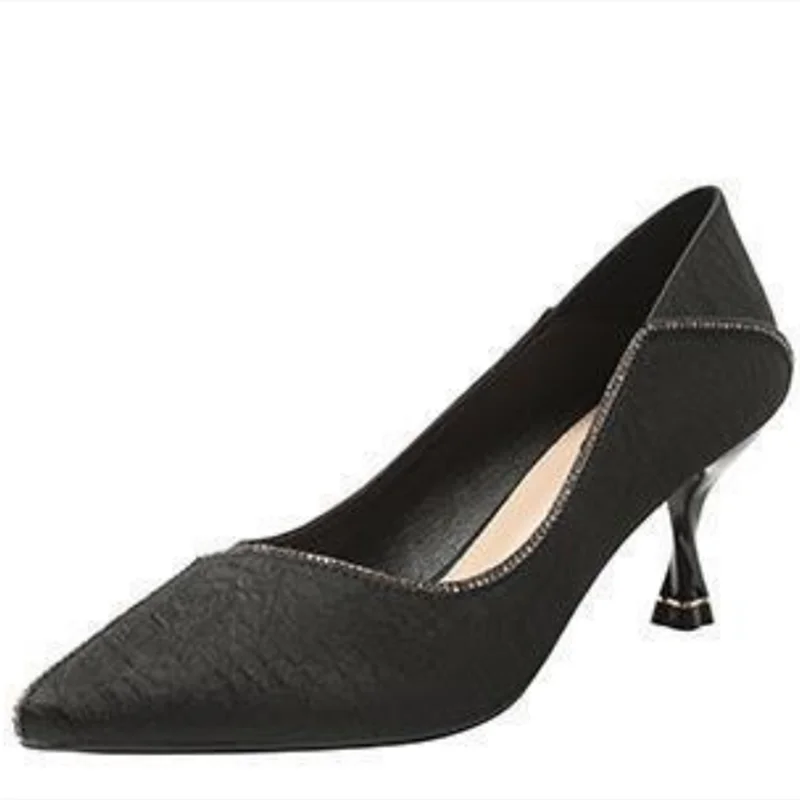 

Женские модные черные блестящие туфли на шпильке для офиса, женские милые зеленые блестящие туфли высокого качества, модель B80