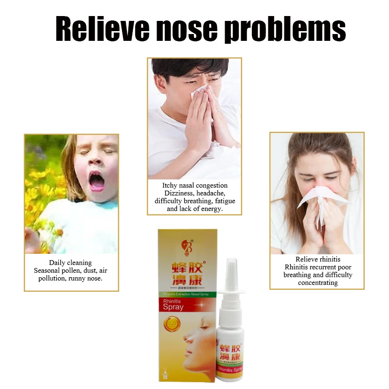 Chinese Traditional Medical Herb Nasal Spray  Propolis Strong and Effective Treatment Chronic Rhinitis Sinusitis