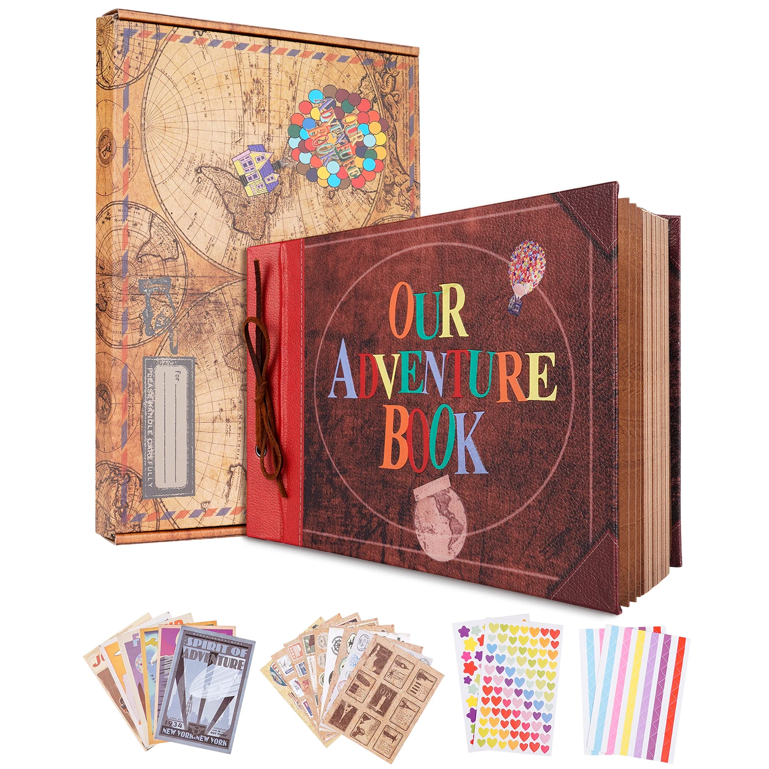 

Our Adventure Book Retro Kraft Album DIY Handmade Photo Album Scrapbook Anniversary Wedding Memory Book Mothers Day Gift 80 Page