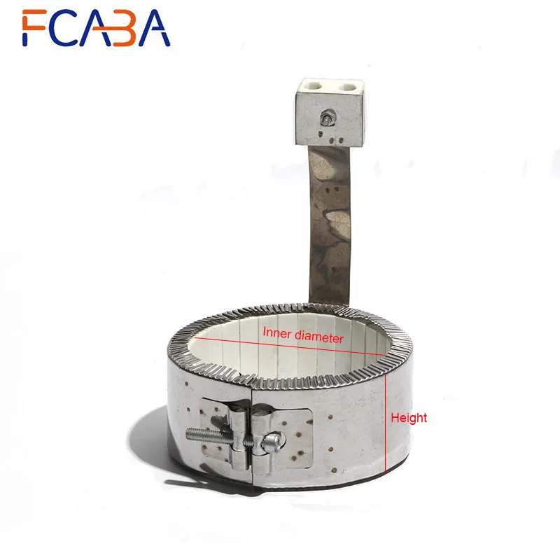 FCABA Ceramic Band Heater 100*80mm(D*H) 220V 1200W High Quantity Heating Element for Injection Molding Machine