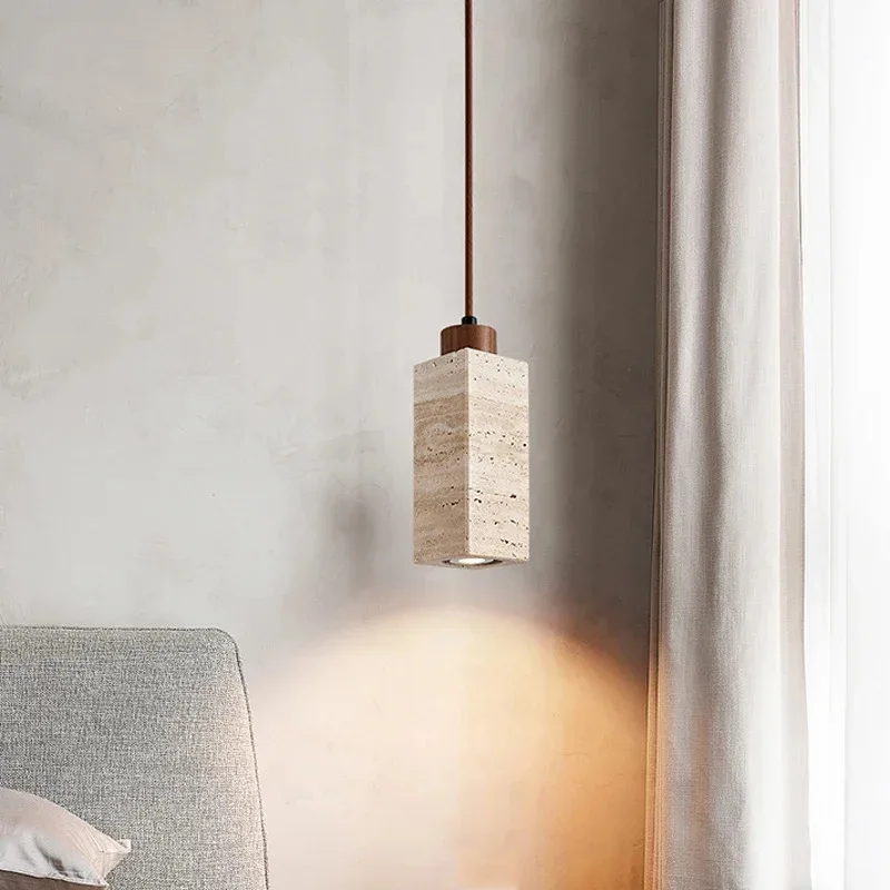 

Droplight Stone Pendant Lamp Restaurant Aisle Marble Hanging Lamp Replica Suspension Lighting for Bedside Bedroom