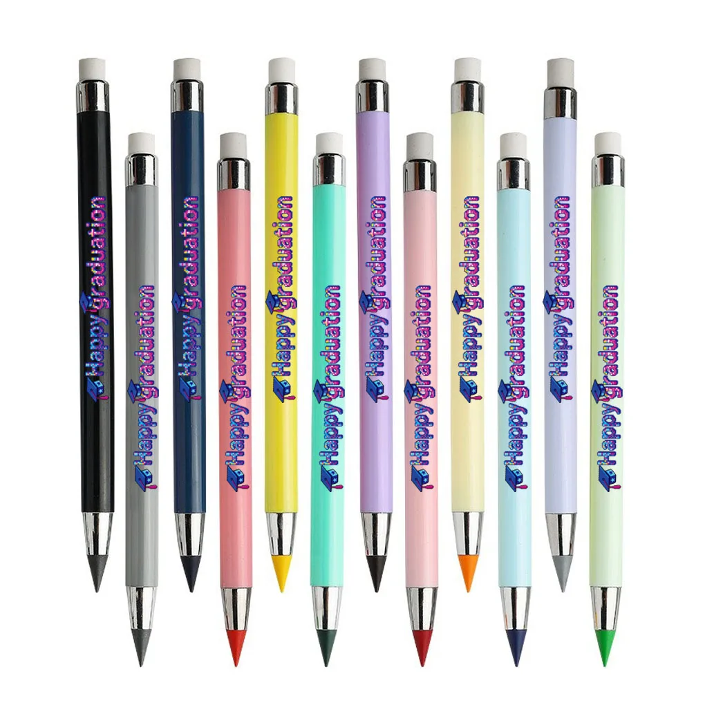 

12 штук цветных вечных карандашей на тему выпускного сезона, студенческие эскизы, карандаши незатачивающиеся, подарки на выпускной сезон.