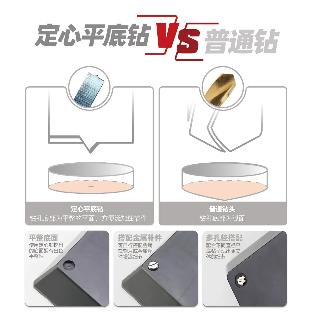 Flat-bottom Drill HOBBY MIO Quick Detachable Type Centering Tungsten Steel Hole Expansion Quick Connect Hexagonal Self-locking