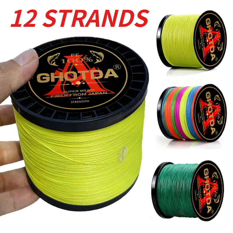 12 Strands 1000M 500M 300M PE Braided Multifilament Fishing Line Tresse Peche Saltwater Carp Fly Wire 0.16mm-0.55mm 11.3-54.5KG