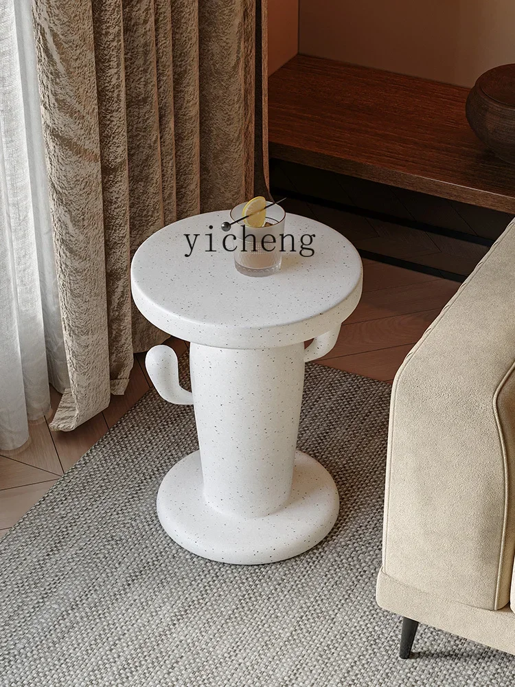 u10 Living Room Sofa Side Table Small Apartment Home Magnesium Oxide Small round Side Table Creative Corner Table
