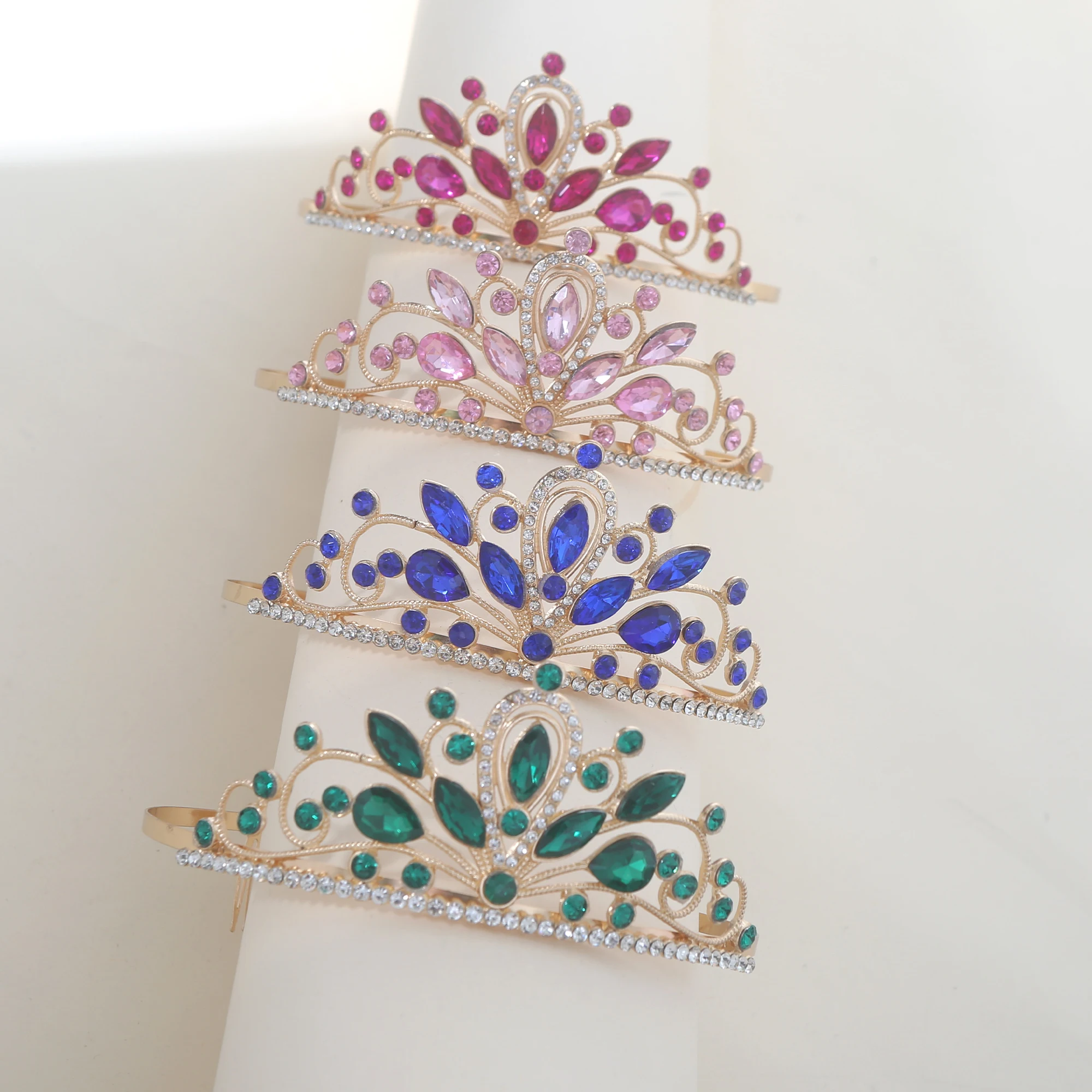 Women'S Hair Accessories Wedding - Gold Tiara Crown Women Rhinestone Headband