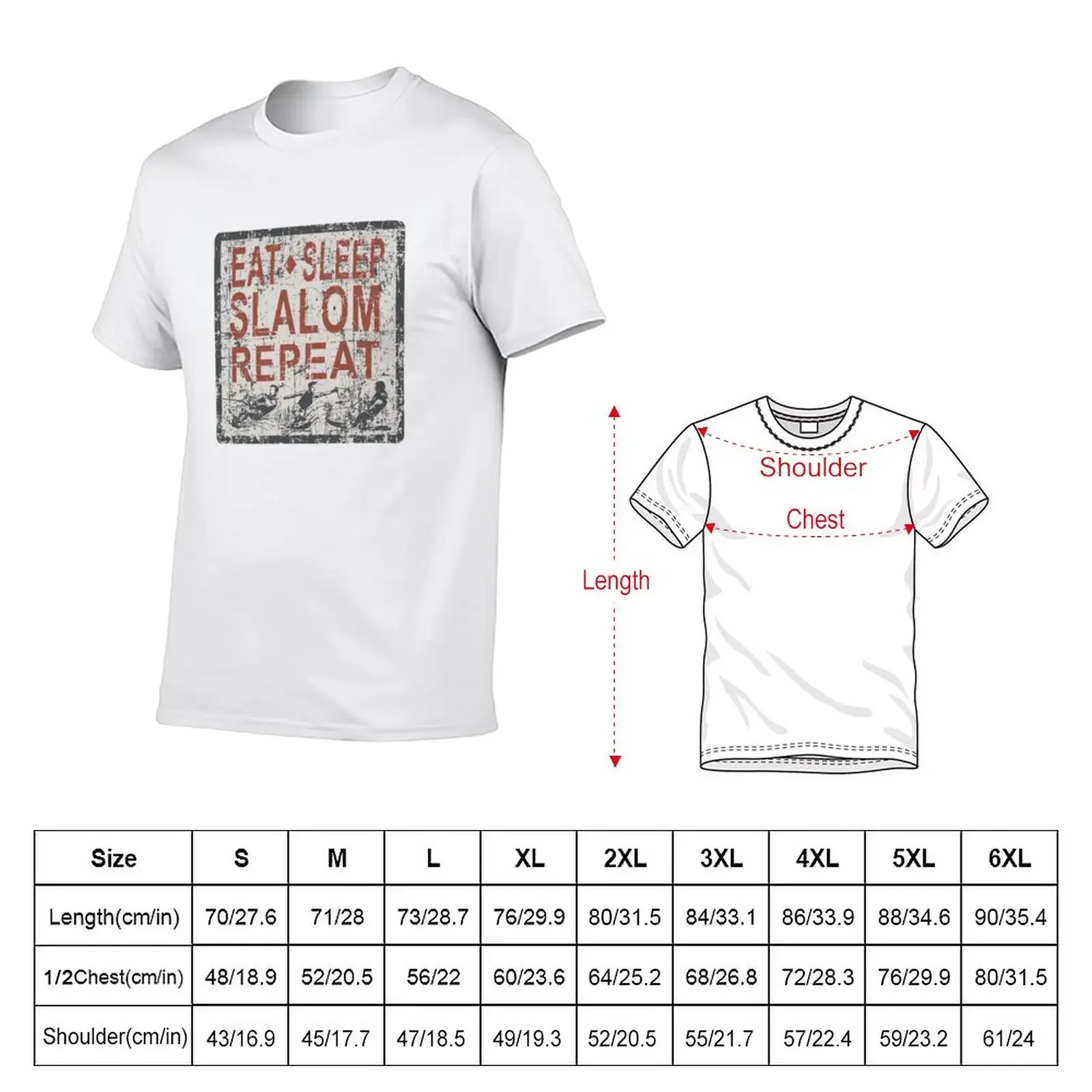 EAT SLEEP SLALOM REPEAT T-Shirt summer top aesthetic clothes boys animal print men t shirts