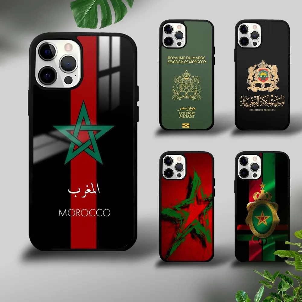 

M-Morocco Flag Passport Art Phone Case For iPhone 16 15 14 13 12 11 Pro Xs Max Mini Plus Celulares Hard Funda