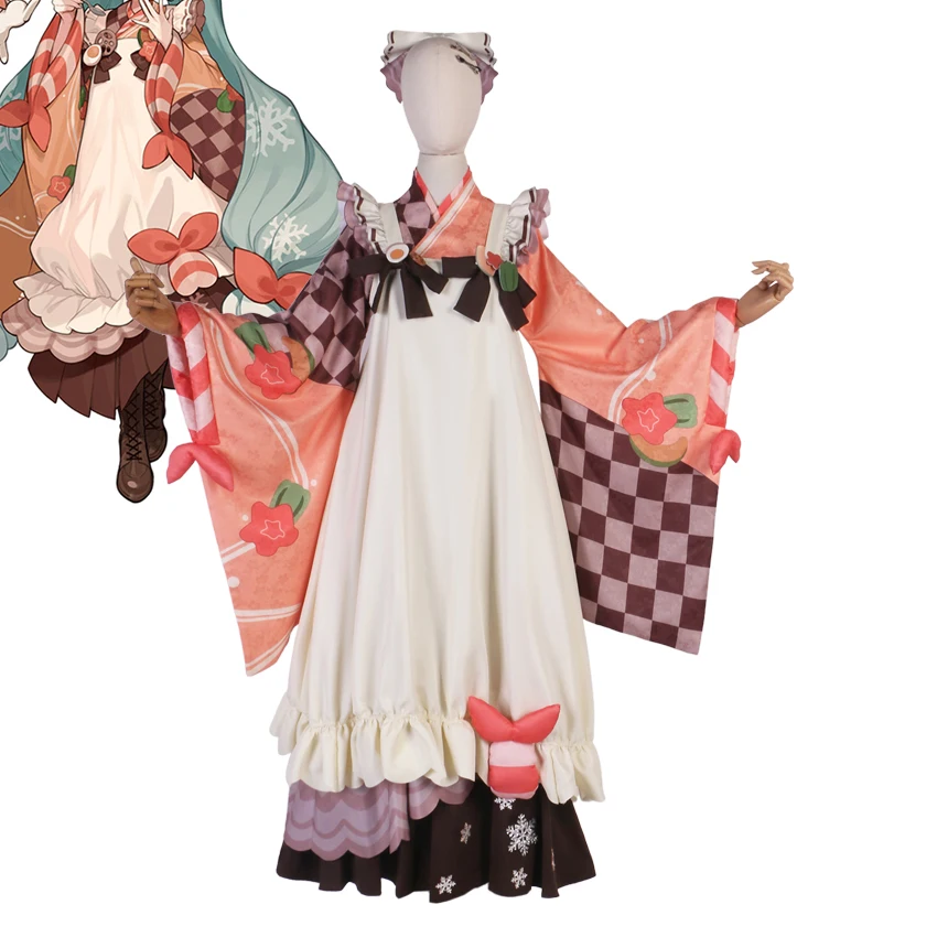 2024 Snow Miku Kimono Outfit Anime Cosplay Costumes