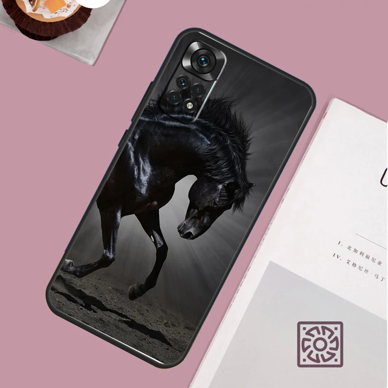 Beautiful Black Horse Phone Case For Xiaomi Redmi Note 13 12 12S 12C 13C 10 10C 9 9C 10S 11S 11 Pro Soft Cover image 3