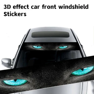 3D Car Front WindShield Effect Custom Stickers Interesting Stickers Standard Ghost Wolf Eyes Standard 11 Main Sales Sticker for Crack Walking - №10