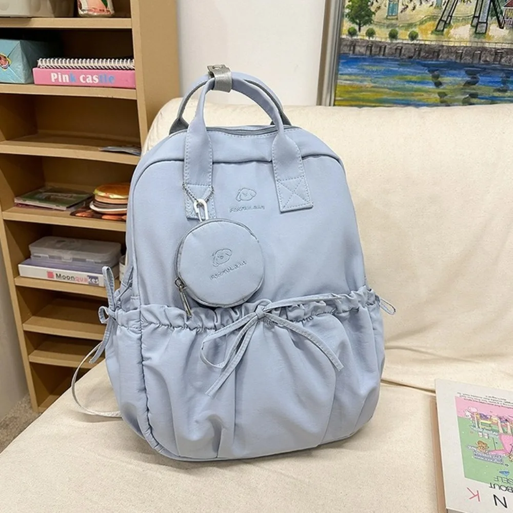 

Large Capacity Children's School Backpack Waterproof Bowknot Students Schoolbag Lightweight Solid Color Laptop Bag Boys Girls