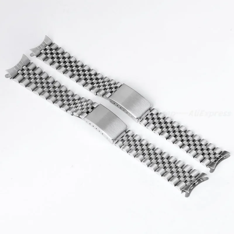 Curved End Metal Strap for Rolex DATEJUST for Seiko Watchbands 18mm 19 20mm 21mm Solid Stainless Steel Band for Jubilee Bracelet