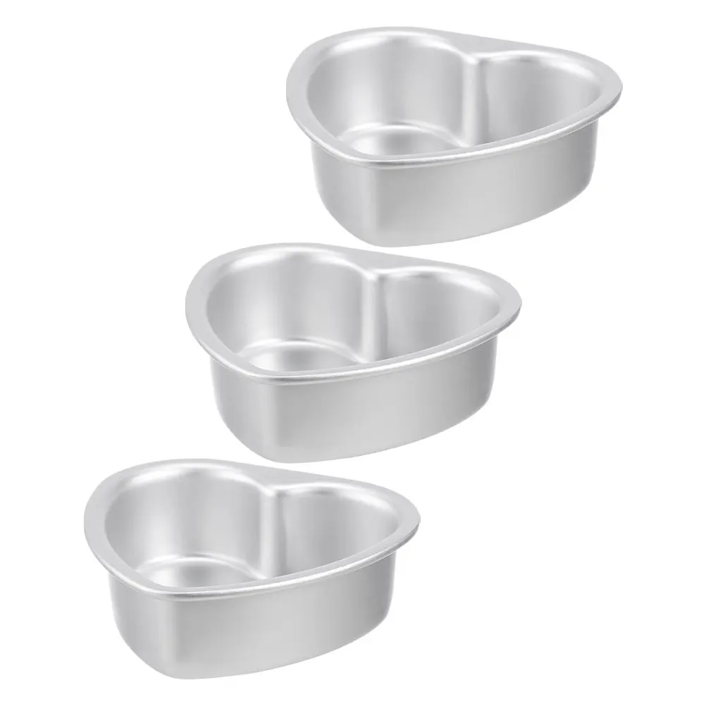 

3pcs Heart Shaped Cake Pan Aluminum Alloy Non-Stick Baking Mold For Valentine'S Day Wedding Birthday Muffin Tin Cupcake Tray