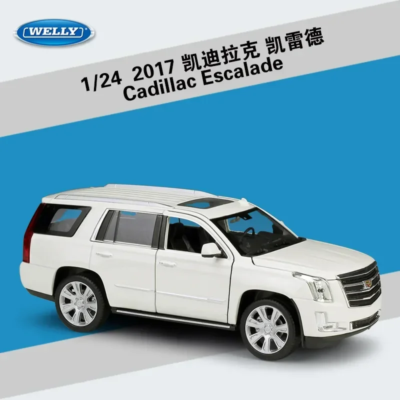 WELLY 1:24 2017 Cadillac Escalade Simulator Alloy Diecast Model Car SUV Metal Toy Car Toys For Kids Gift Collection B591