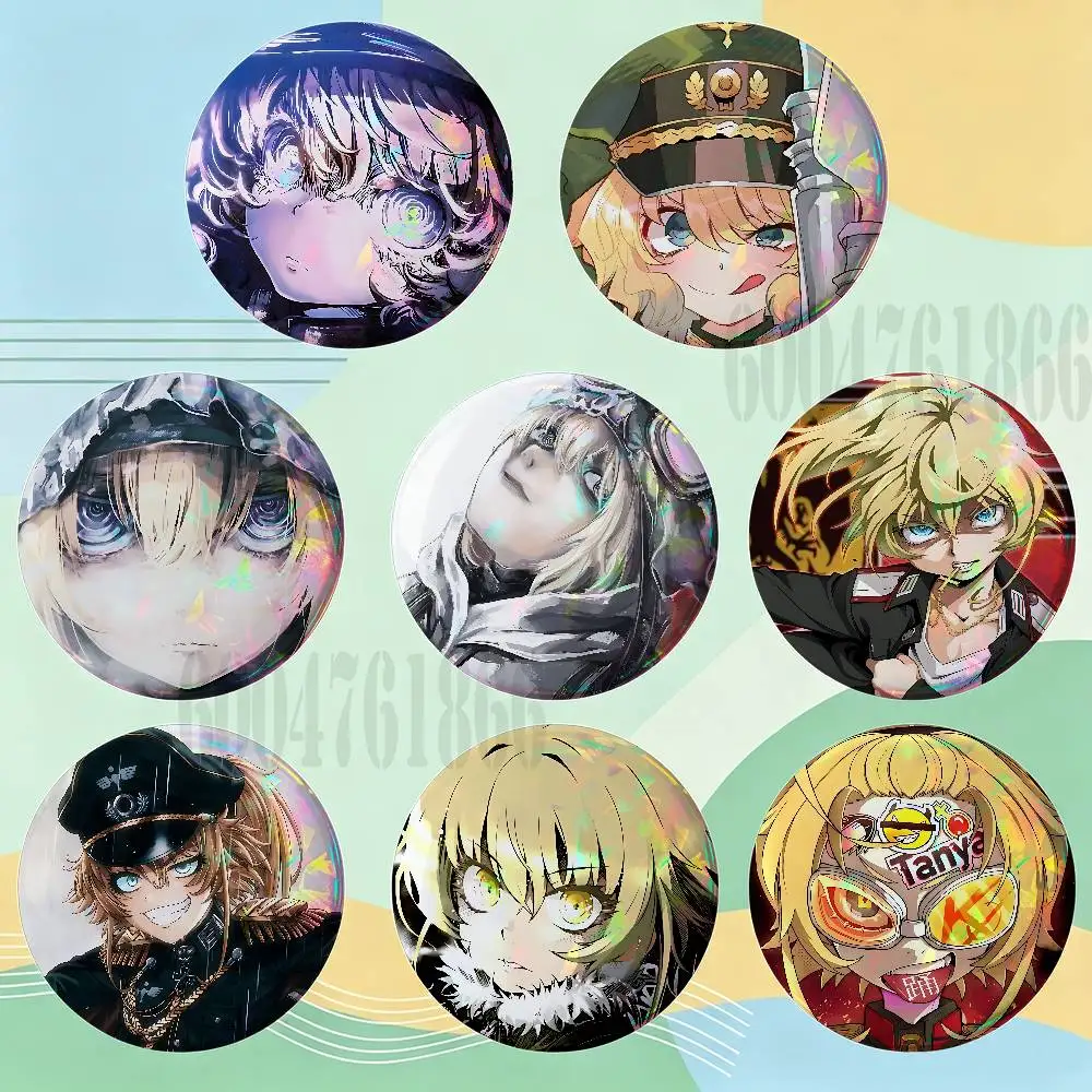 T-Tanya Degurechaff Badges 25 32 44 58 75 mm Round Customizable Wholesale Fan goods Self-made fan freebies