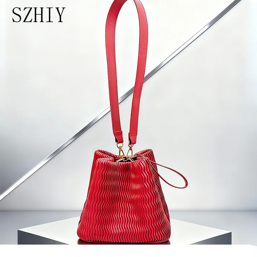 

Роскошная дизайнерская сумка на плечо, женская рябь, карман для подмышек, мультистильный офисный кошелек среднего размера Bolsos Lujo Torebka Damska