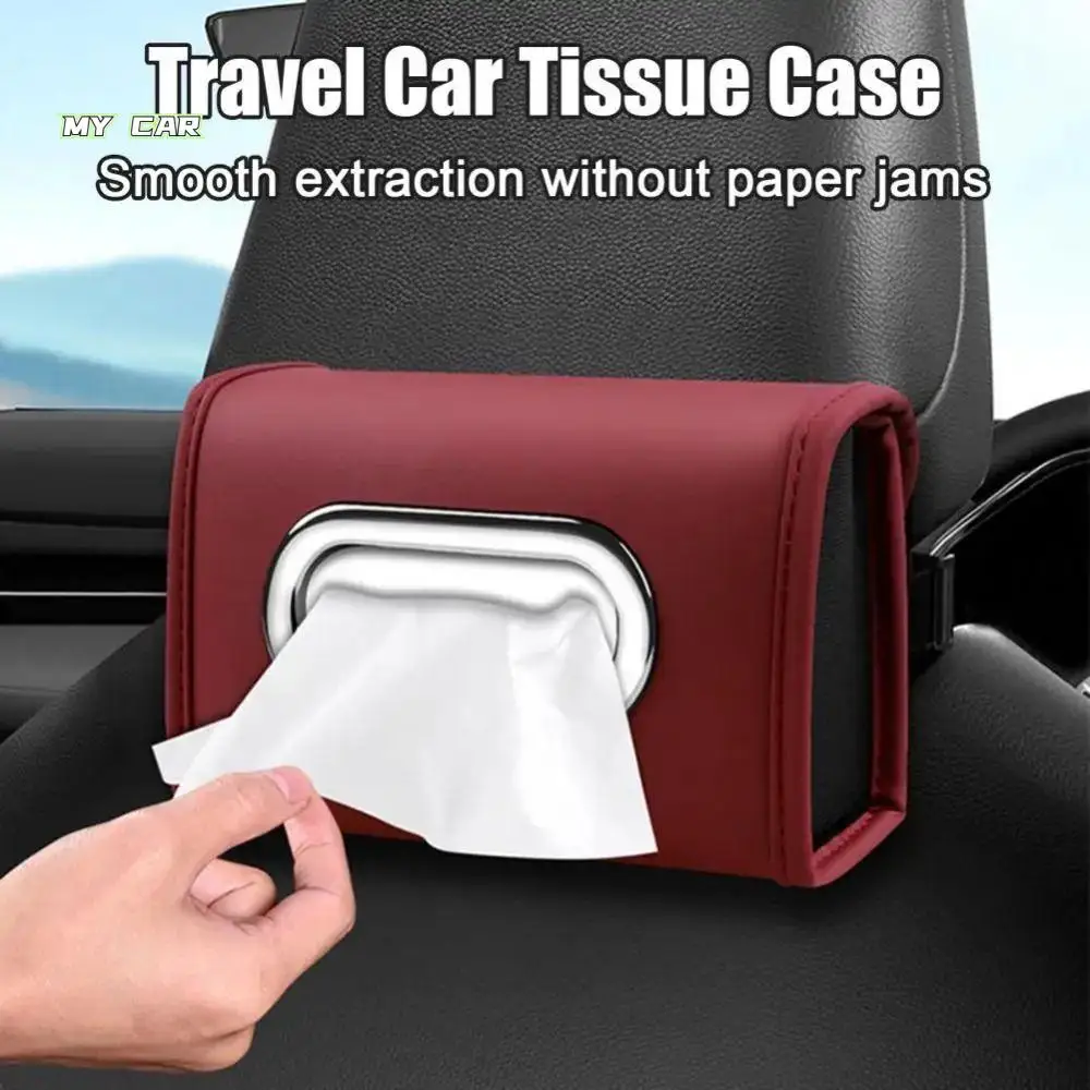 

Rectangular Car Tissue Box Holder Wide Metal Drawer Openings Hanging Type Car Seat Back Tissue Box High-grade High Quality