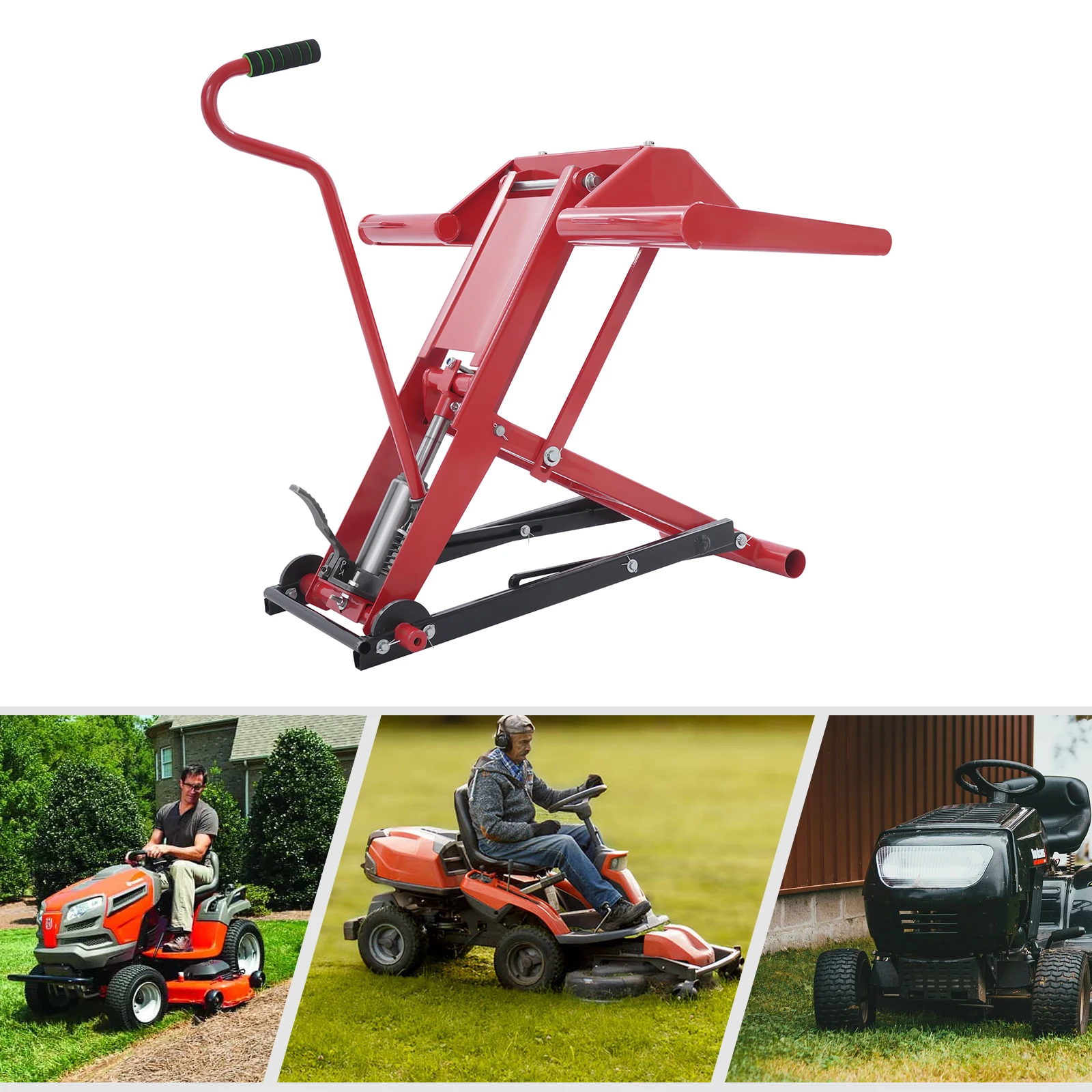 

Подъемник для газонокосилки Гидравлический подъемный домкрат для подъема газонокосилок Сверхмощный подъемный инструмент 350 фунтов Несущий