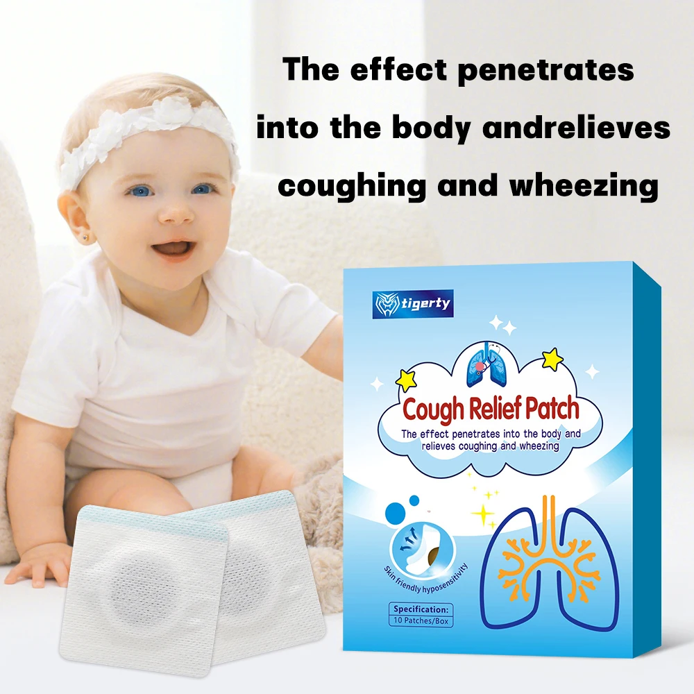 

tigerty Herbal Cough Relief Patch (10 Patches/Box) | Natural Chest Comfort | Non-Invasive Support