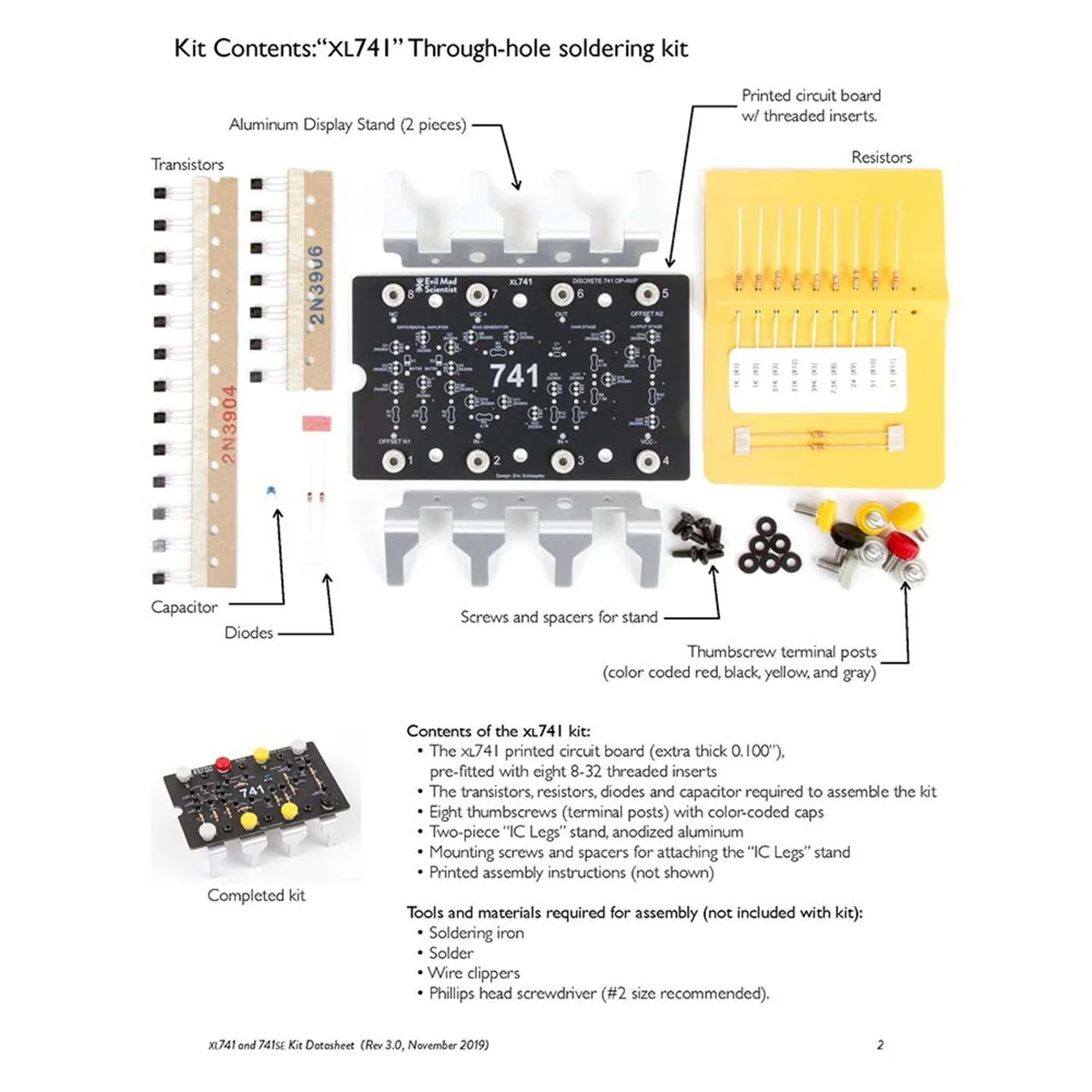 DQ2G 741 Learning Kit for Operational Amplifier Principles Transistor, Fabrication, Chip, and Analog Circuit Components