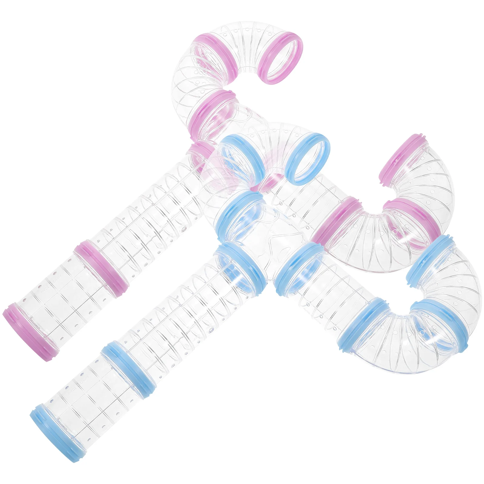 

2 set Diy Hamster Tunnel Plastic Tube Connectors Clear Pet Habitat Expansion Small Animal Running Play Area Safe Exploration