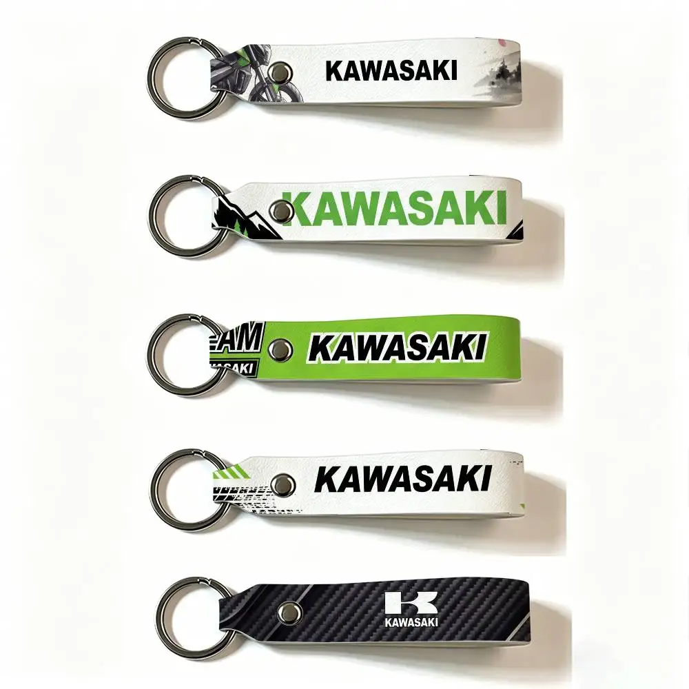 Für KAWASAKI MOTO PU-Leder Schlüsselanhänger Minimalistischer Schlüsselhalter Langlebiger Schlüsselorganizer Autoschlüsseltasche Zubehör Geschenk