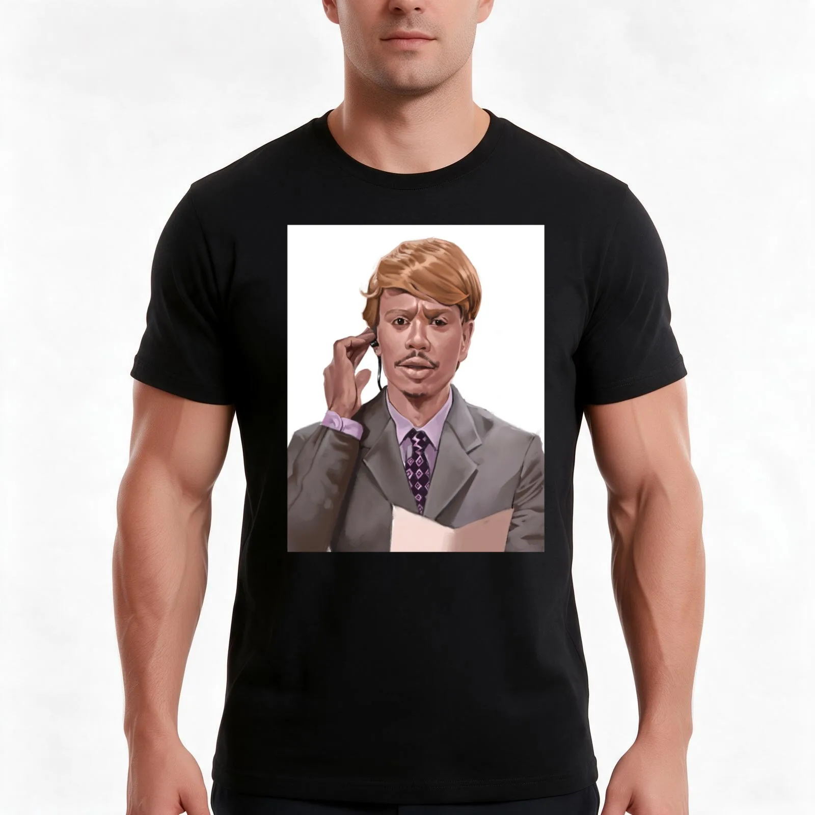 Dave Chappelle T-Shirt, Summer Casual Cotton Tee, Oversized Streetwear Tops, Vintage Graphic Print, Loose Fit Short Sleeve