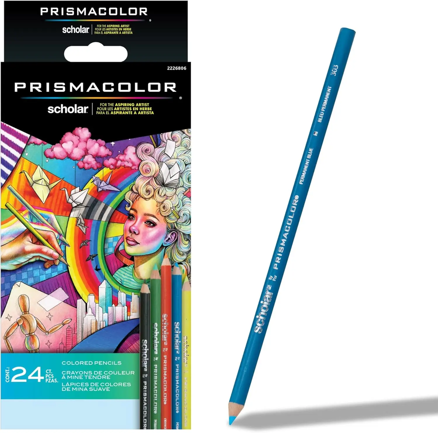 

Набор из 24 разноцветных карандашей для эскизов, рисования и раскрашивания, художественные принадлежности