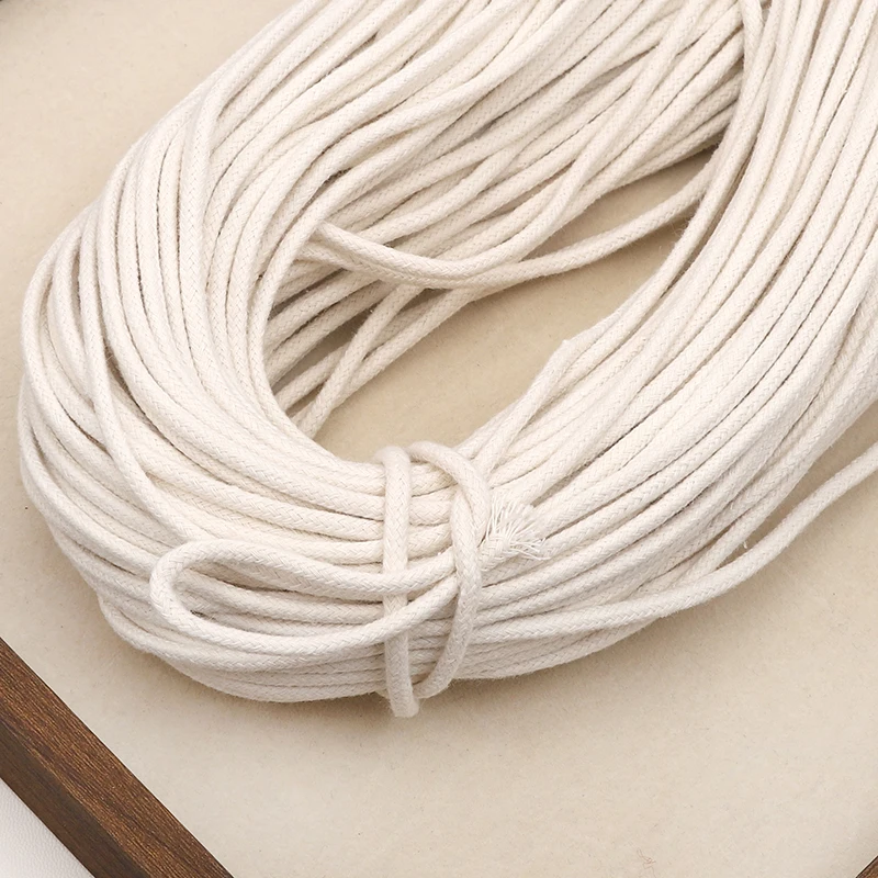 

4/10M 3mm Cotton Rope Cord Braided Twisted String Thread For Handmade Keychain Making DIY Home Decor Wedding Decoration Supplies
