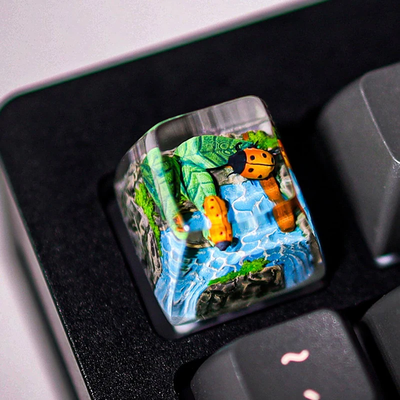 Organism Resin Keycap Creactive Art Keyboard Decoration Natural Ecology Figure Theme 3D Landscape Replaceable Keyboard Keys