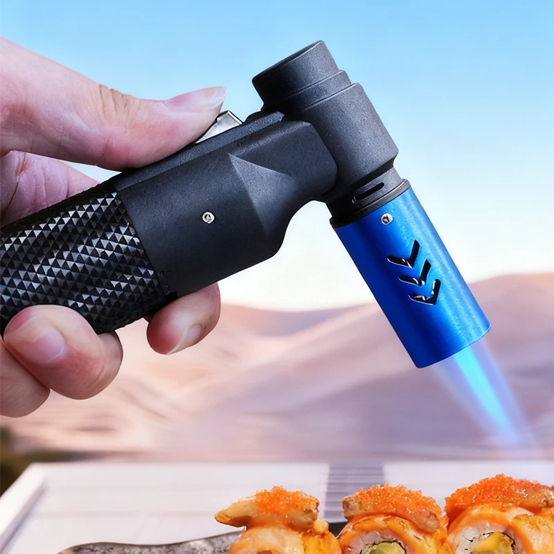 Honest Windproof Kitchen Cooking Spray Gun Torch Blue Flame Jet Gas Lighter Turbine Jewelry Welding Cigar Metal Lighter - Image 2
