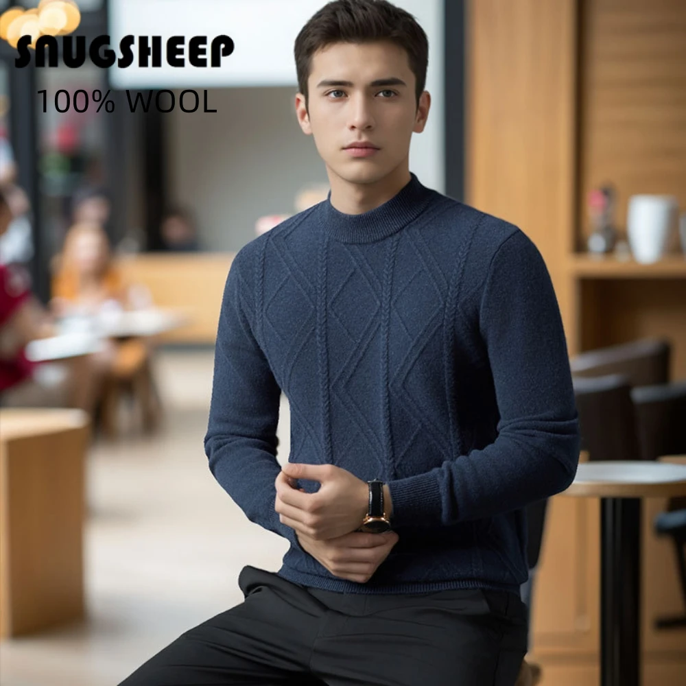 wool pullover luxury mens winter turtle neck sweater fashion men top sweaters vintage korean long sleeve knit clothing jumper