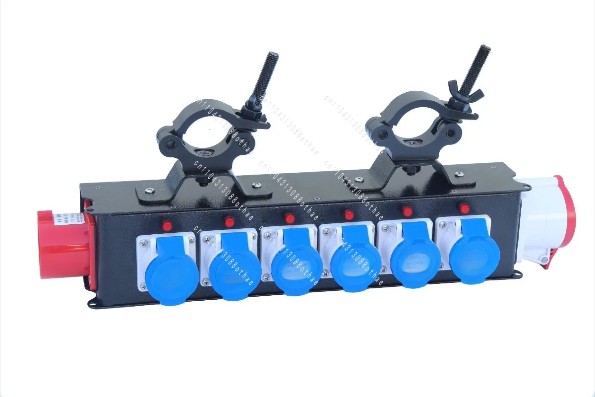For Small Equipment Electrical Panel 32A 5 Pole Input 16A Output Power Distribution Box, 6 X 16A Socket Outlet